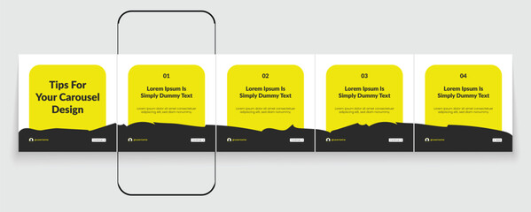 Set of LinkedIn carousel post, social media Instagram carousel post, modern and editable business carousel template design  © Tarek Digital