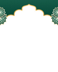Eid Al Fitr Mubarak Islamic Background with Crescent Moon, Lantern and Mosque Silhouette &ndash; Golden Luxury Design