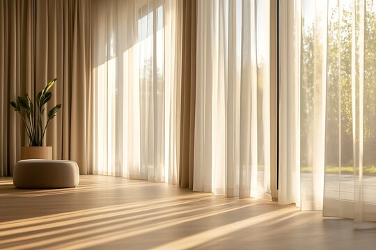 Serene room with sheer curtains and natural light