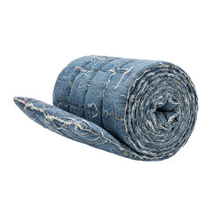 Fototapeta premium Rolled Quilted Blue Denim Fabric Material