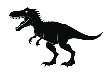 Fototapeta premium Tyrannosaurus Rex dinosaur silhouette vector illustration.