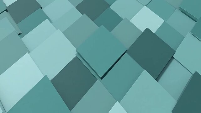 Geometric pattern of varying shades of blue squares on a surface