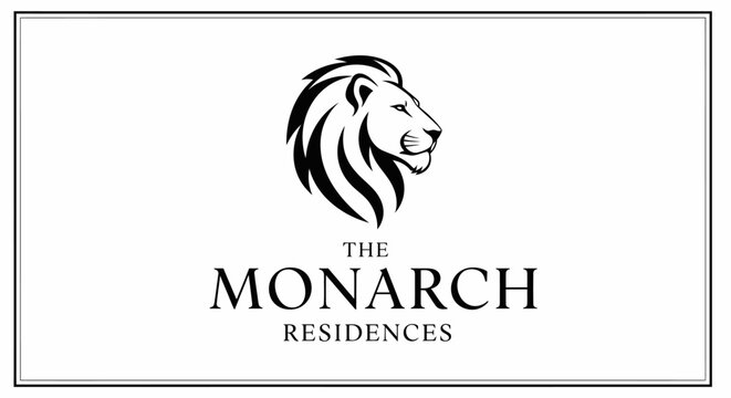 Elegant black and white lion head profile logo icon. Classic luxury animal emblem design for premium corporate identity.