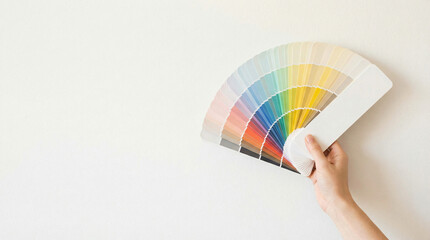 Hand Holding Color Palette with Various Shades for Design and Art Projects