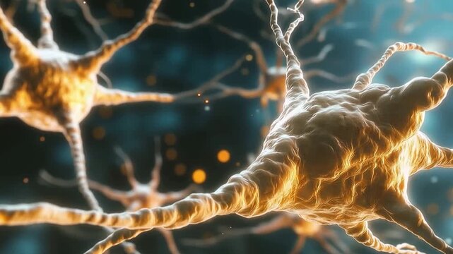 Intricate Neural Network: A stunning close-up of interconnected neurons, showcasing the complex architecture of the brain, the fundamental unit of the nervous system.