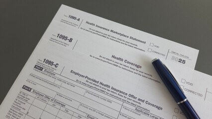 Obraz premium Form 1095-A, 1095-B, 1095-C combined