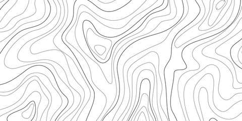 Map of topographic relief lines, illustration of relief contour Topographic landscape surface Concept of conditional geography scheme, terrain path Editable stroke Abstract ocean relief vector texture © Volha