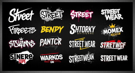 Collection of Streetwear Brand Logos with Edgy and Urban Designs.