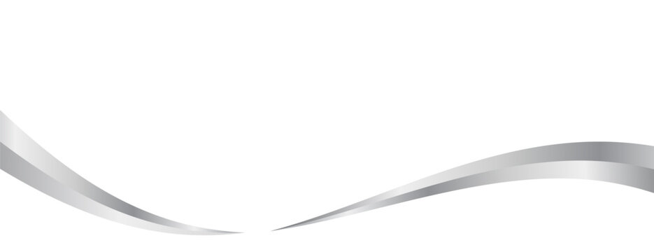 Flowing silver swooshes with silver gradient for a luxurious border or footer on a certificate