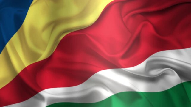 Flag of Seychelles, Seychelles 3D Animation flag waving in the wind. 4K Seychelles&nbsp;Flag Animation waving with fabric texture.
