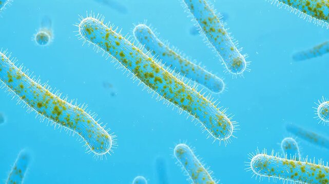 Bacteria under microscope
