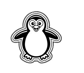 Fototapeta premium Cute penguin . Funny kawaii alpaca character. Cartoon flat style. Vector illustration