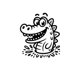 Fototapeta premium Cute crocodile . Funny kawaii alpaca character. Cartoon flat style. Vector illustration