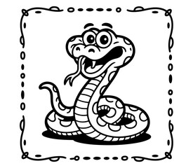 Fototapeta premium Cute snake . Funny kawaii alpaca character. Cartoon flat style. Vector illustration