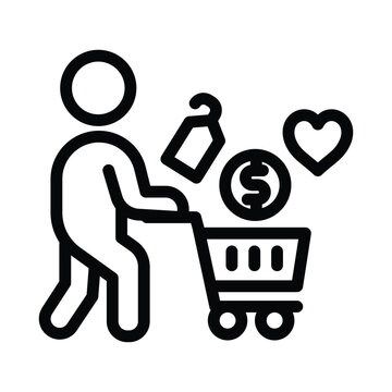 consumer behaviour line icon illustration vector graphic.eps