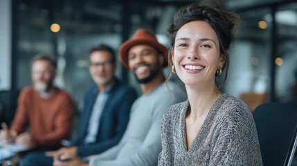 Obraz premium Smiling diverse group portrait indoors
