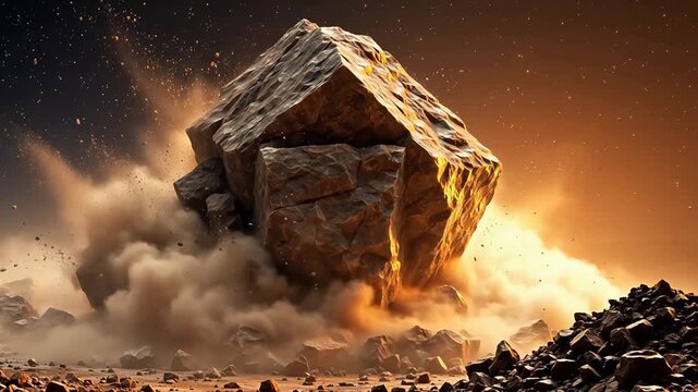 Large rock formation in space