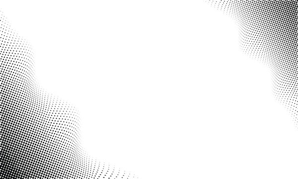 Abstract Halftone Dot Pattern Background with Smooth Waves and Gradual Transition to White Space, Minimalist Design