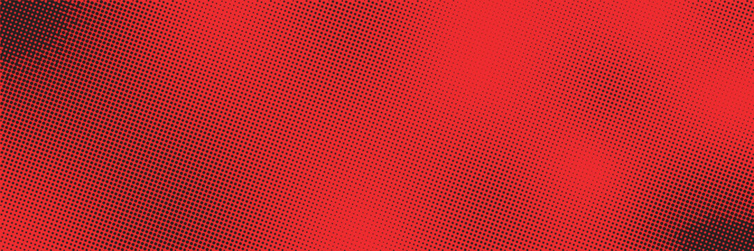 Abstract Red Halftone Gradient Background with Subtle Texture and Vignette Effect for Design