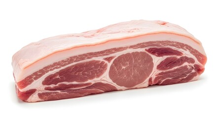 Raw pork belly cut isolated on white background fresh food product