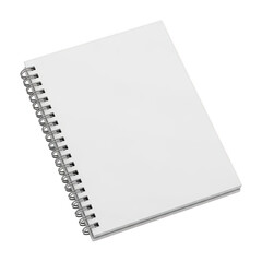 A blank spiral-bound notebook with white pages ready for writing