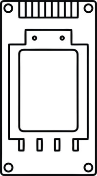 ssd line art vector illustration on transparent background