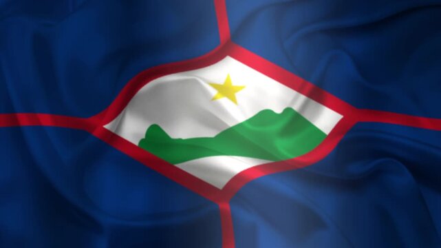 Flag of St. Eustatius, St. Eustatius&nbsp;3D Animation flag waving in the wind. 4K St. Eustatius&nbsp;Flag Animation waving with fabric texture.
