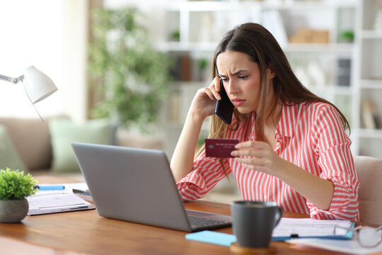 Annoyed self employed making call paying online