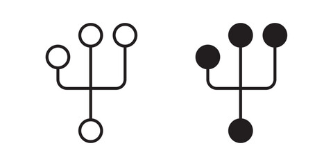 Code branch icon for web, design. Linear illustrations, editable strokes © Hestia