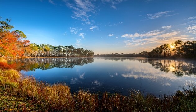 Beautiful Morning On Lale Tohopekaliga In Kissimmee Florida During Fall Florida Kissimmee Lake Autumn