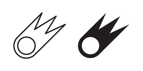 Comet icon for web, design. Linear illustrations, editable strokes © Hestia