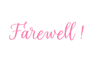 Farewell ! - Farewell!（さようなら！、ごきげんよう！）の文字の、美しい筆記体をイメージしたロゴマーク、カリグラフィー
