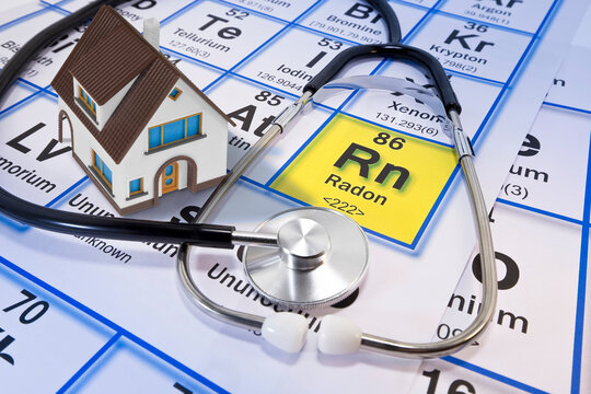 SEARCHING FOR THE PRESENCE OF NATURAL RADON GAS IN THE SUBSOIL - Concept with a small home model and stethoscope