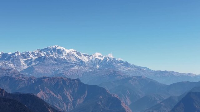 Aerial View of Chandrashila Peak in the Garhwal Himalayas Uttarakhand India