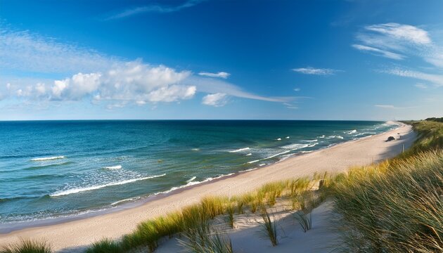 Blick Vom Weststrand In Prerow Auf Die Blaue Ostsee