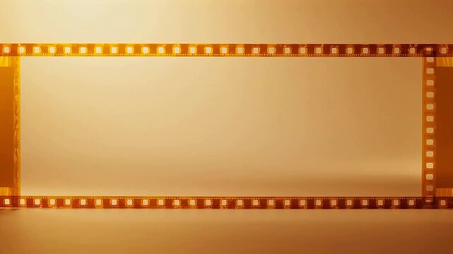 Film strip frame on plain background