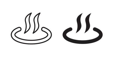 Obraz premium Onsen icon for web, design. Linear illustrations, editable strokes