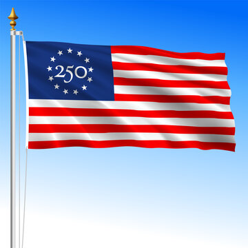 US fantasy flag for the 250th anniversary of the history of the United States of America 2026, vector illustration