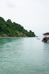 Fototapeta premium tropical island village with sea