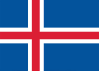 Fototapeta premium Iceland flag. Iceland flag vector. Flag of Iceland on white background