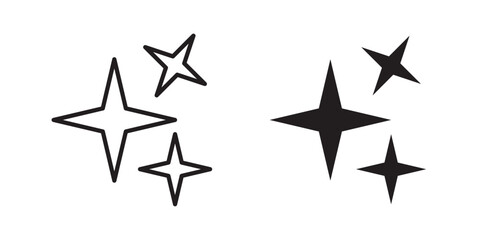 Obraz premium Sparkles icon for web, design. Linear illustrations, editable strokes