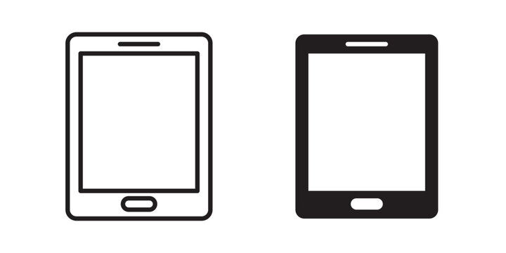 Tablet icon for web, design. Linear illustrations, editable strokes