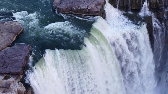 Aerial Slow Motion View of Chachai Waterfall in Rewa Madhya Pradesh India