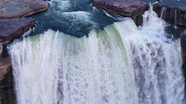 Aerial Slow Motion View of Chachai Waterfall in Rewa Madhya Pradesh India