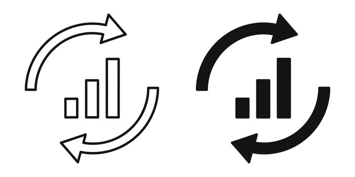 Bar chart cycle icons