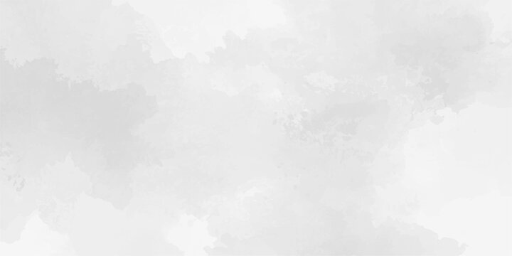 Minimalist light gray and white watercolor texture background with soft paint splatters, delicate ink washes, cloudy gradient paper effect, and subtle grunge details for abstract art design. 