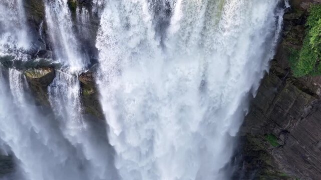 Aerial View of Chachai Waterfall and River Landscape in Rewa Madhya Pradesh India
