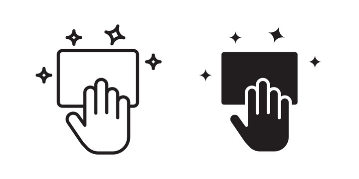 wipe icon for web, design. Linear illustrations, editable strokes