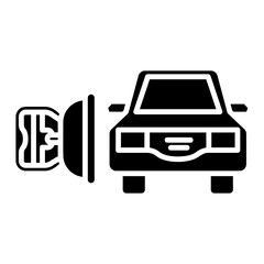 Obraz premium Electric Vehicle Charging Icon: Modern Car Charging Station