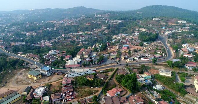 Aerial View of Coorg Town and Hills in Kodagu Karnataka India